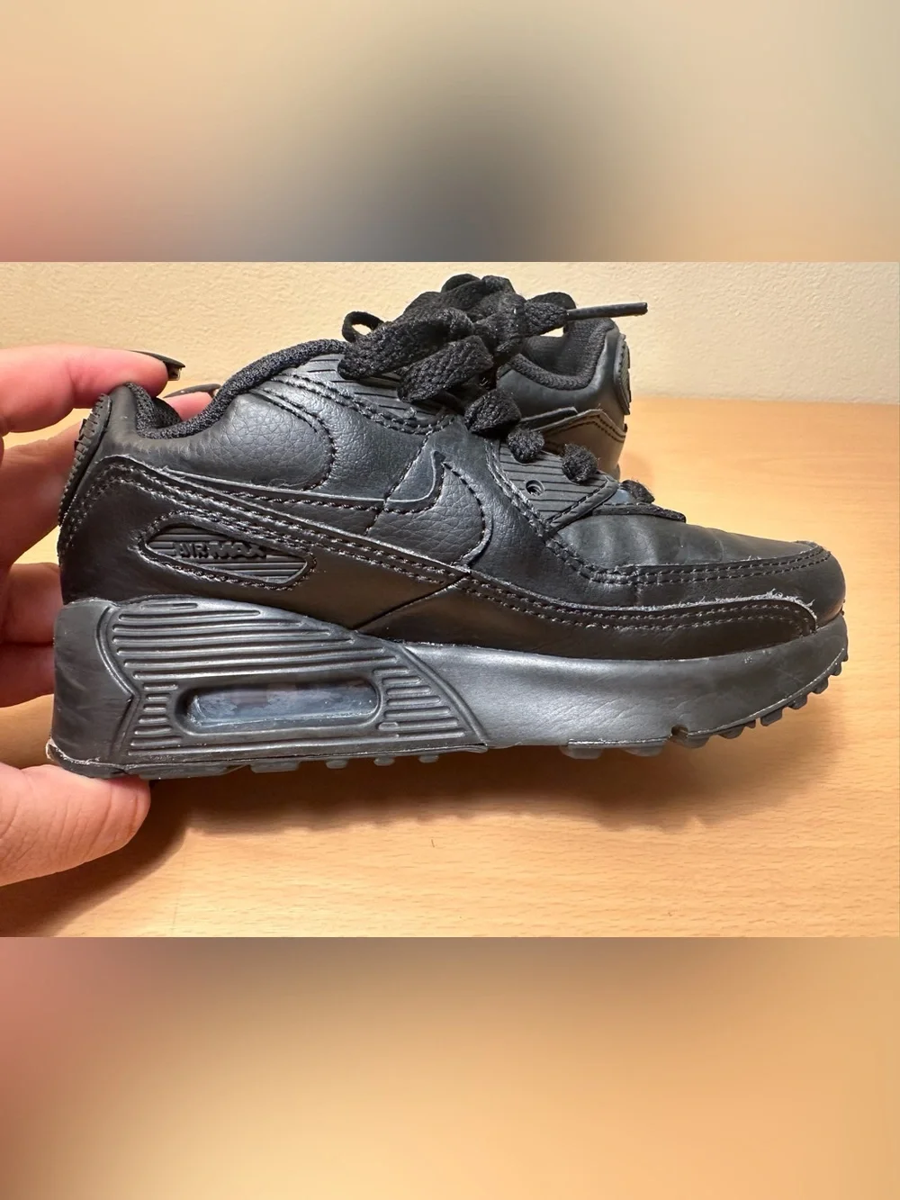 Nike Air Max 90 Low Triple Black Unisex Shoes Size 12C